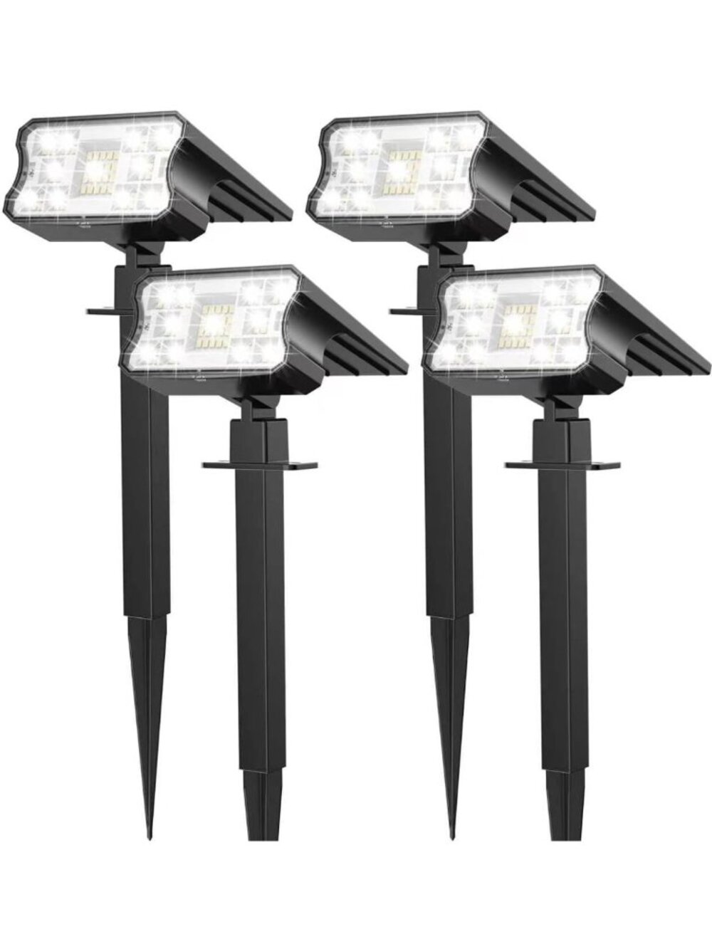 60 LED Solar Spot Lights - Waterproof Outdoor Lighting, 3 Modes, Auto On/Off, 4